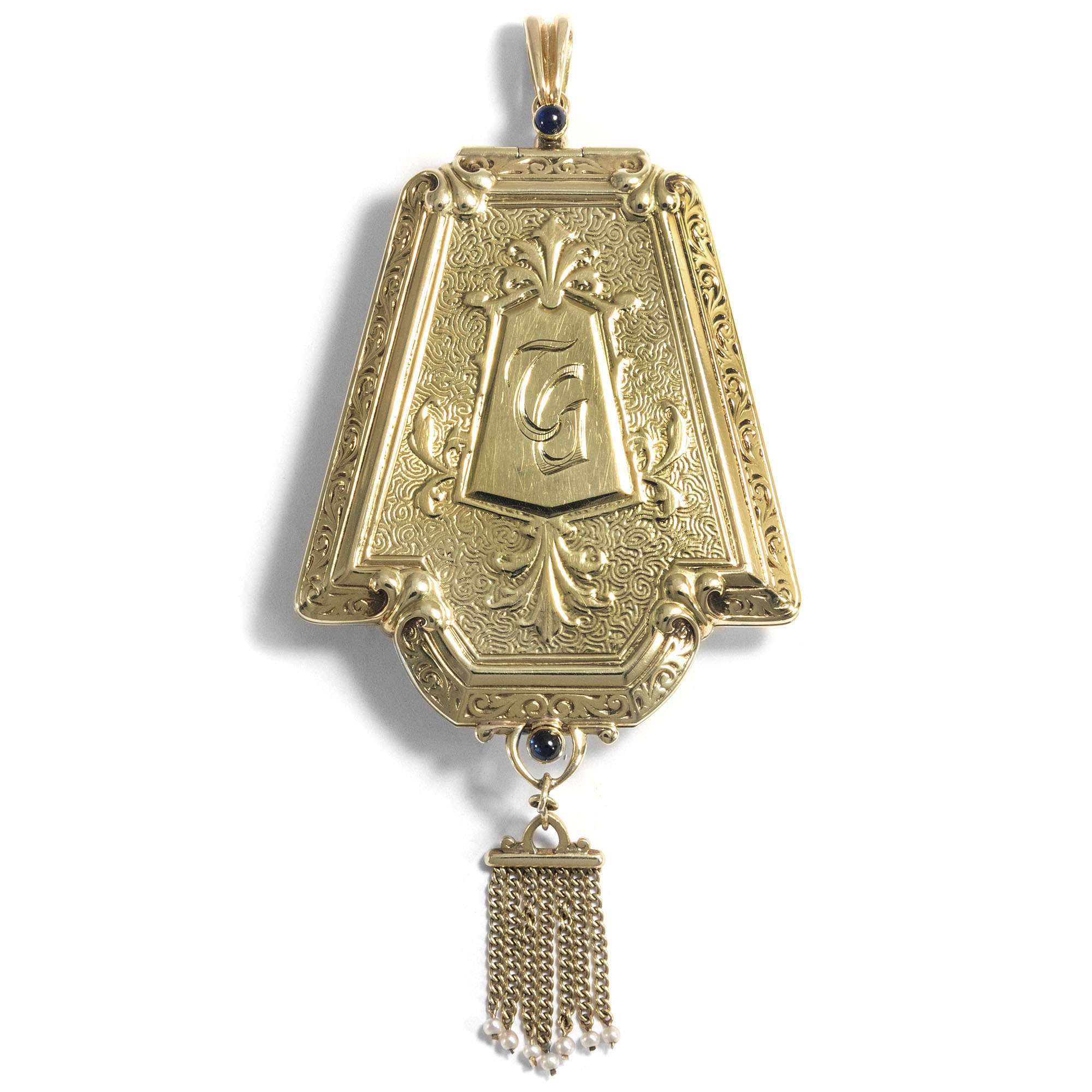 616121-hofer-antikschmuck-Grosses-goldenes-Medaillon-mit-Spiegel-bezeichnet-Schumann-Heink-und-datiert-1926-Opernjuwel