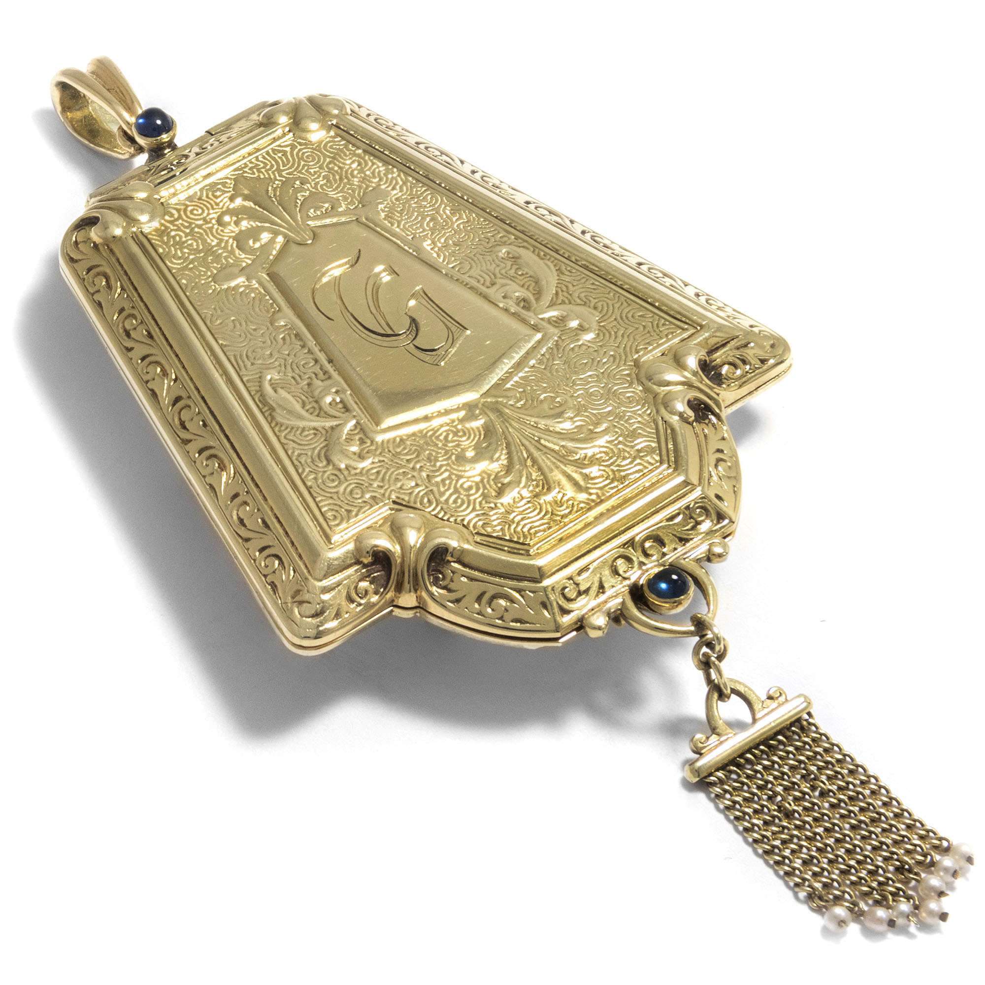 616121-hofer-antikschmuck-Grosses-goldenes-Medaillon-mit-Spiegel-bezeichnet-Schumann-Heink-und-datiert-1926-Opernjuwel_1