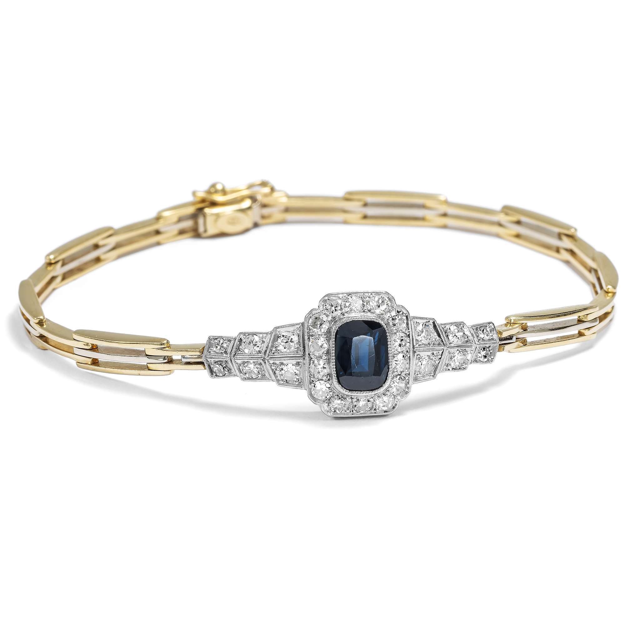 620093-hofer-antikschmuck-Elegantes-Saphir-und-Diamantarmband-in-Gold-und-Paltin-Art-Deco-um-1925-und-spaeter-Glanz-der-Moderne