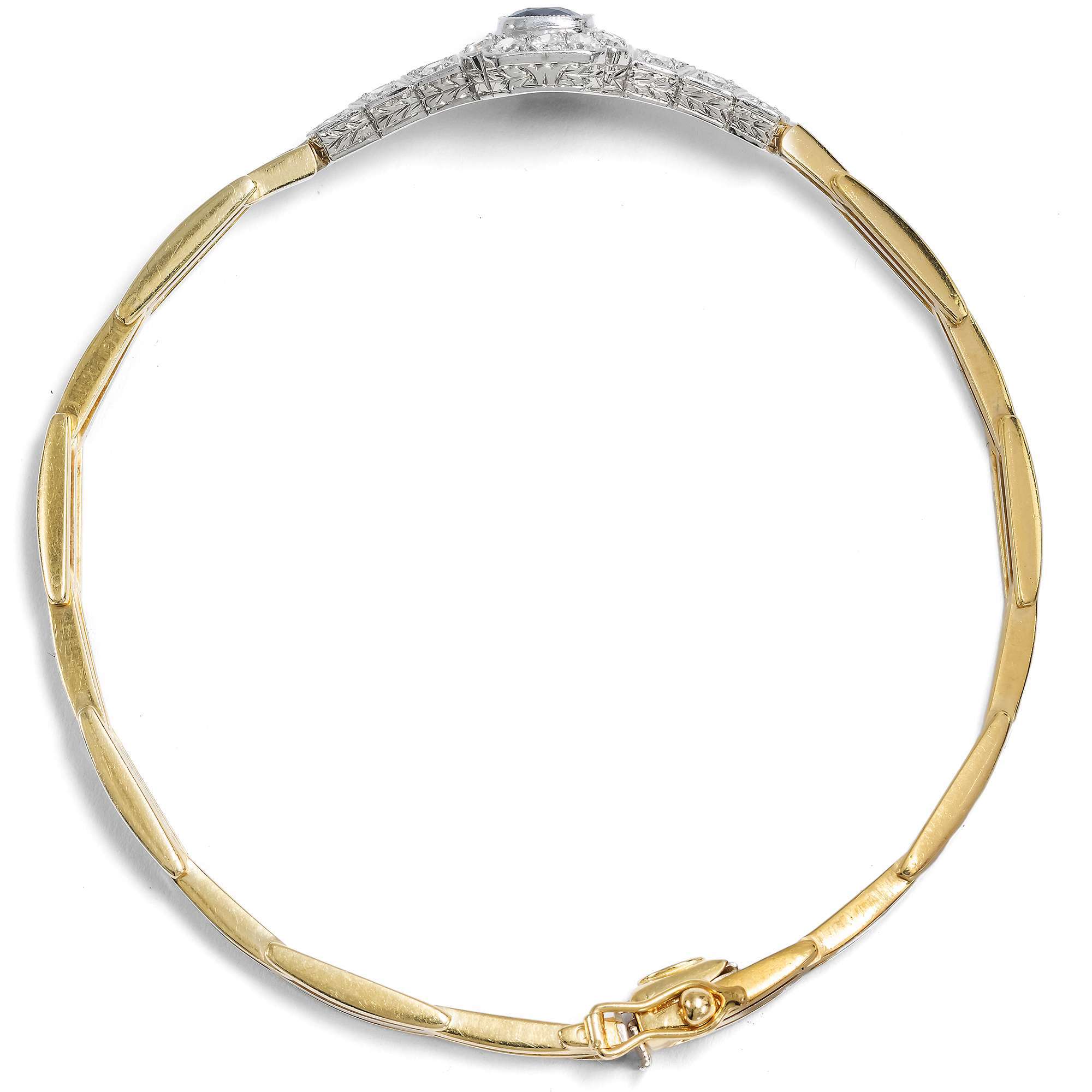 620093-hofer-antikschmuck-Elegantes-Saphir-und-Diamantarmband-in-Gold-und-Paltin-Art-Deco-um-1925-und-spaeter-Glanz-der-Moderne_3