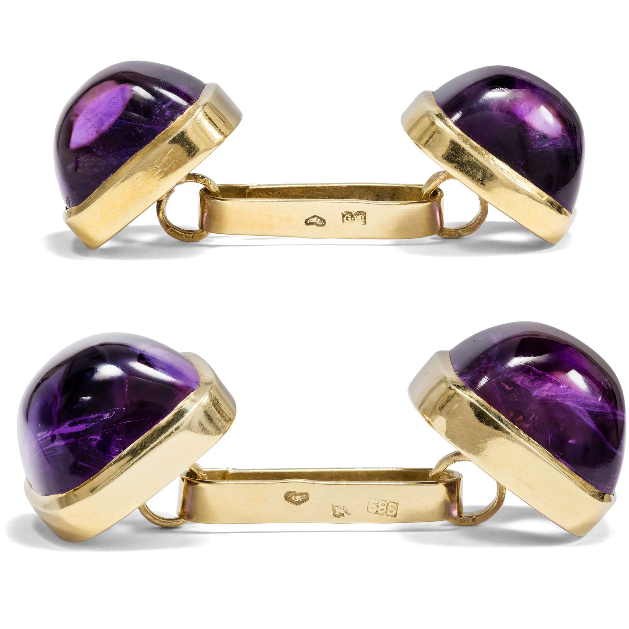 624243-hofer-antikschmuck-Huebsches-Paar-Manschettenknoepfe-aus-Gold-mit-Amethysten-Wien-um-1930-Amethyste-aus-Wien_2