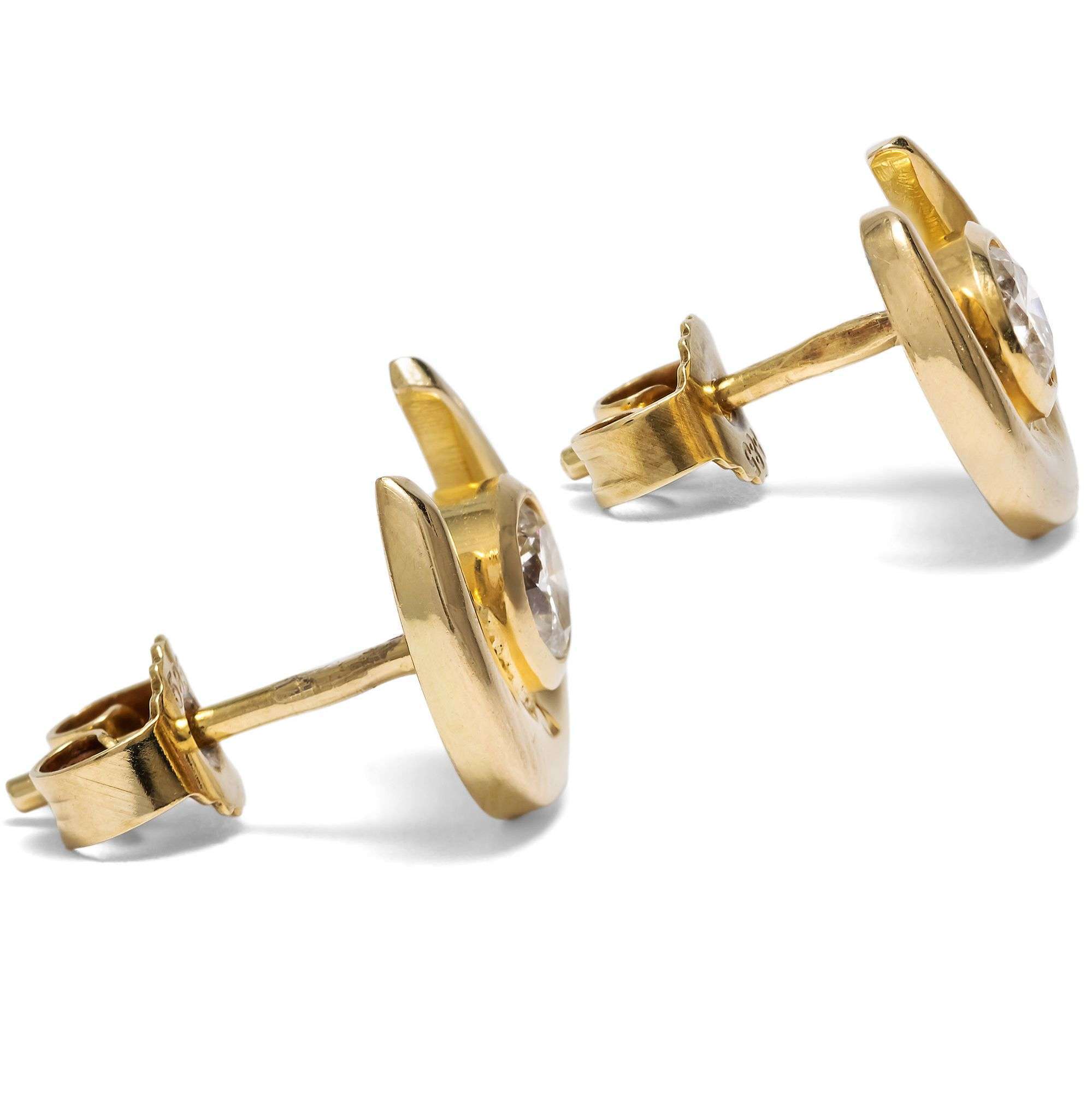 624367-hofer-antikschmuck-Schoene-vintage-Ohrstecker-mit-Hufeisen-aus-Gold-und-Diamanten-um-1985-Funkelndes-Glueck_2