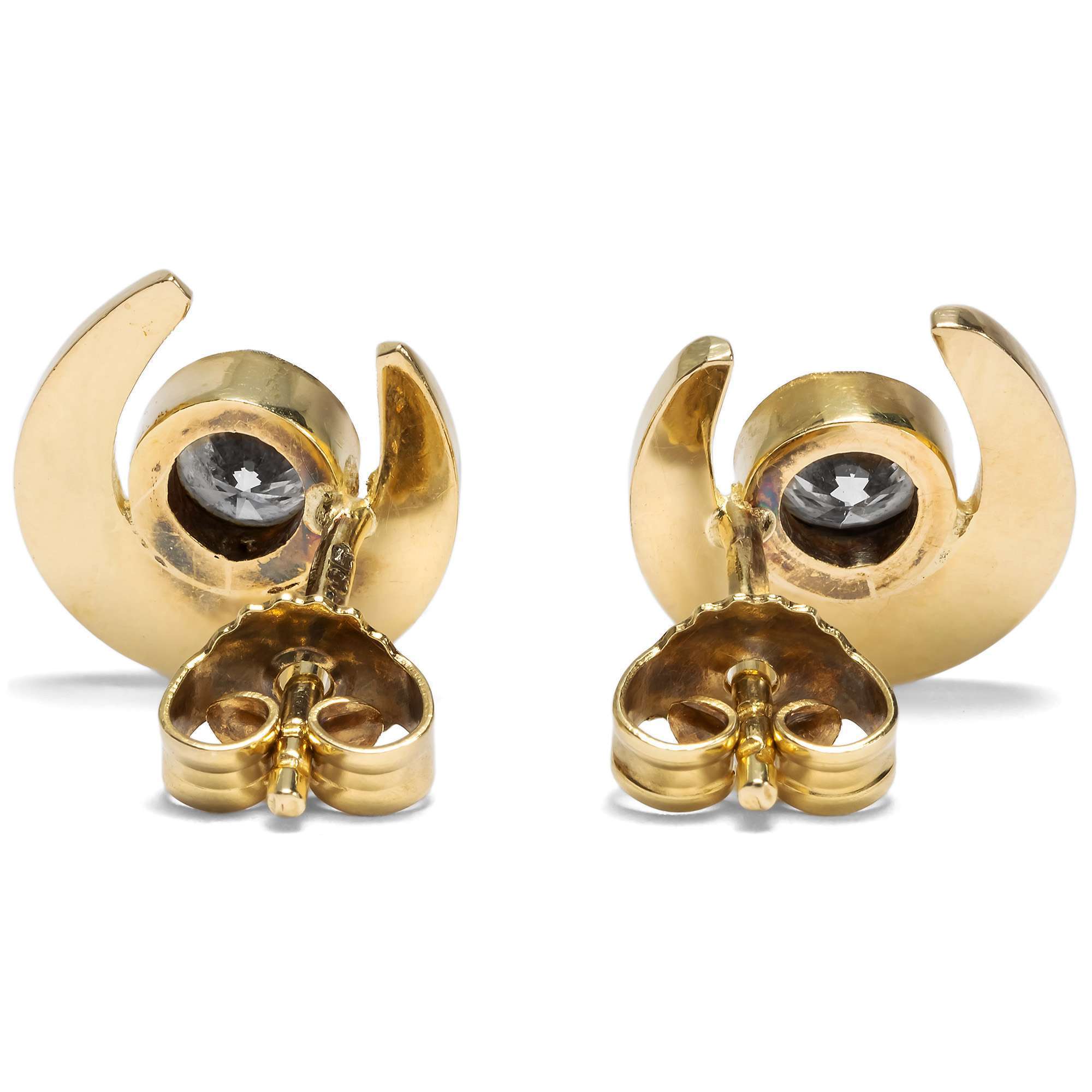 624367-hofer-antikschmuck-Schoene-vintage-Ohrstecker-mit-Hufeisen-aus-Gold-und-Diamanten-um-1985-Funkelndes-Glueck_3