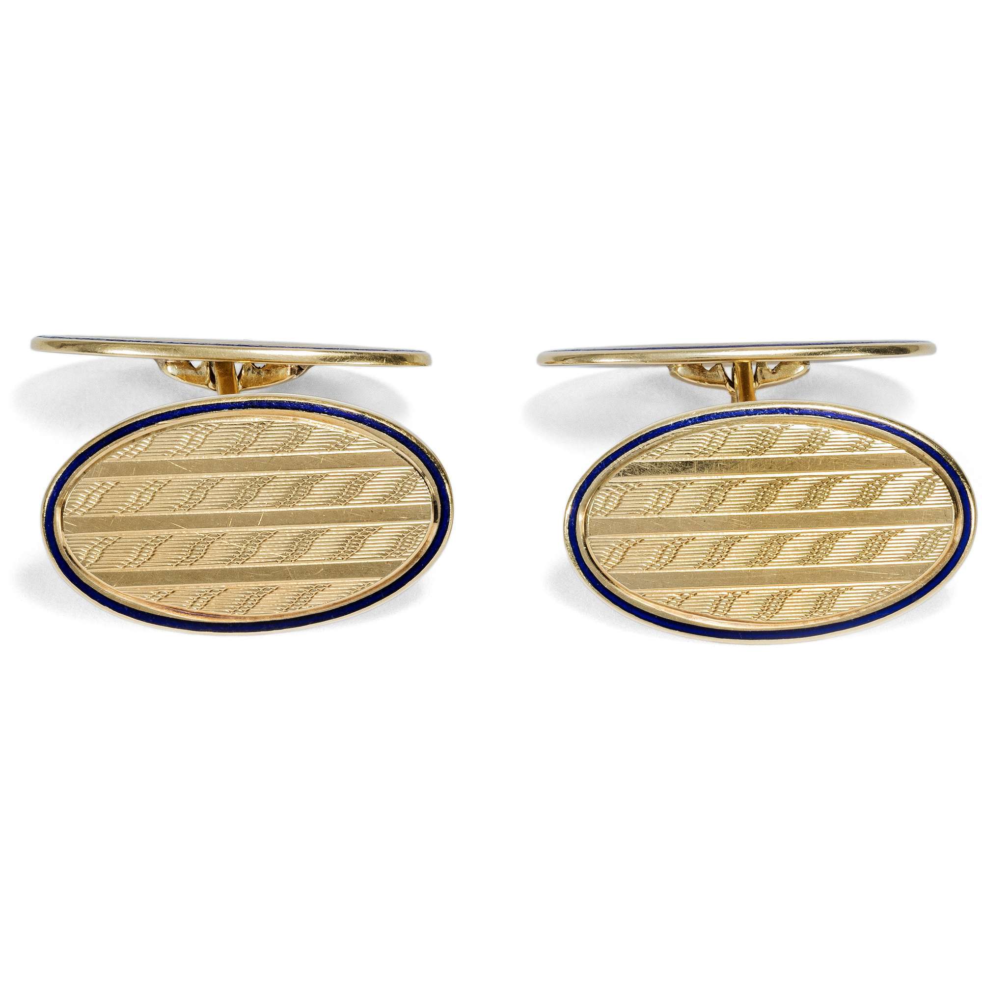 625681-hofer-antikschmuck-Elegante-antike-Manschettenknoepfe-aus-guillochiertem-Gold-und-Email-um-1920_1