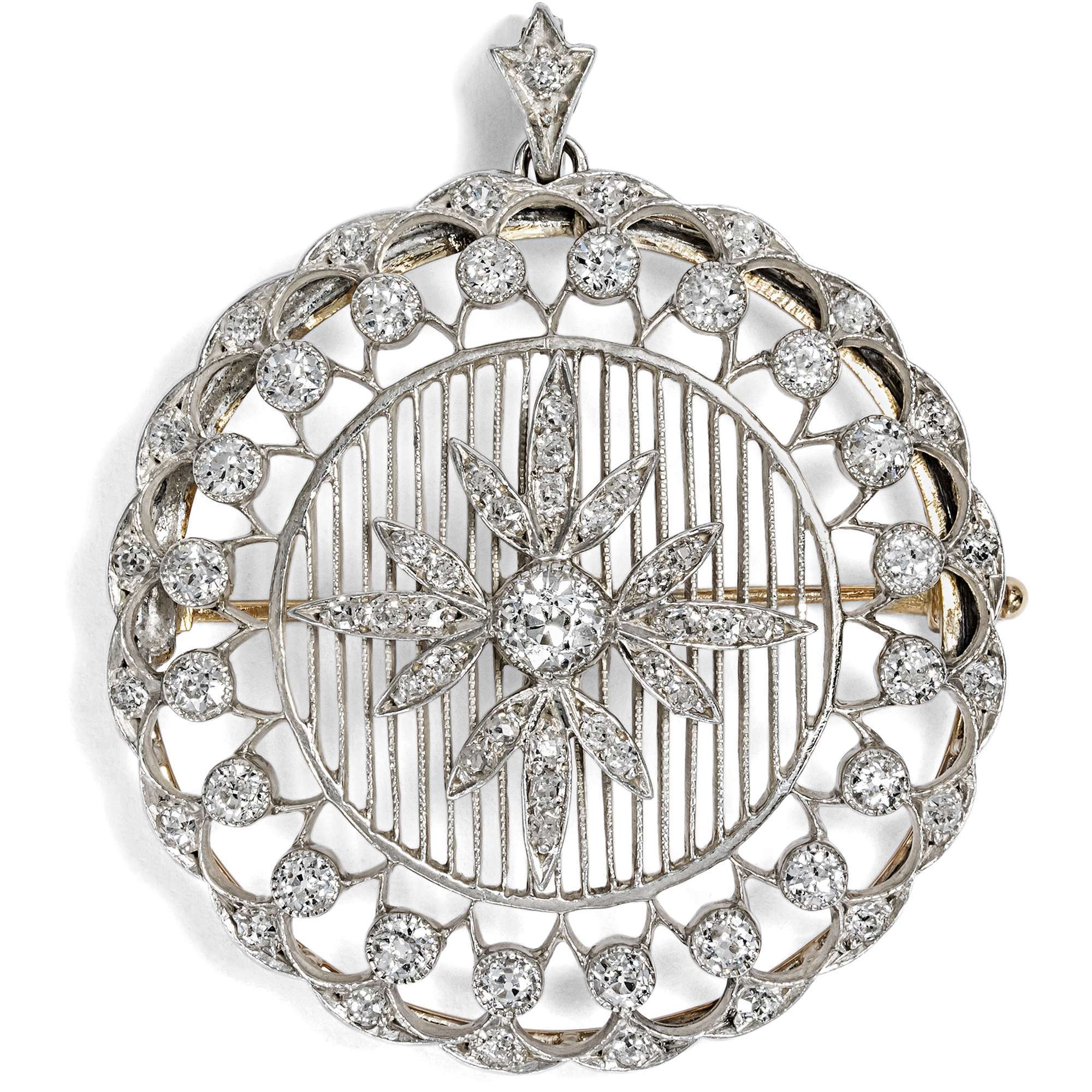 626040-hofer-antikschmuck-Kostbare-Anhaenger-Brosche-mit-2-70-ct-Diamanten-in-Silber-auf-Gold-um-1910-Zu-Samt-und-Seide_1