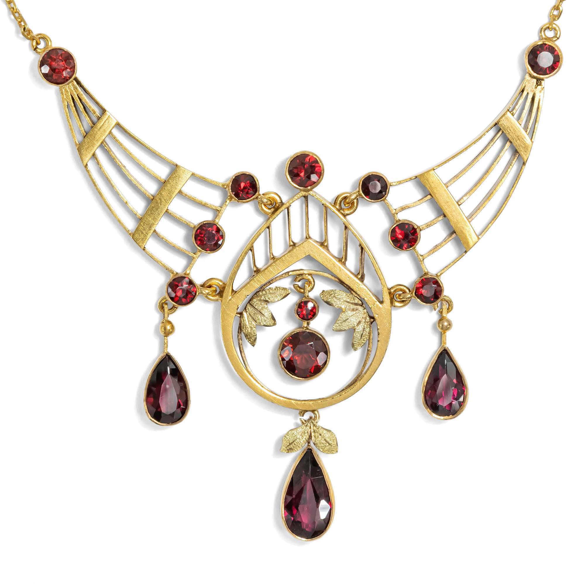 626151-hofer-antikschmuck-Antikes-Collier-mit-Granaten-in-Gold-Prag-um-1905-Paradiesaepfel