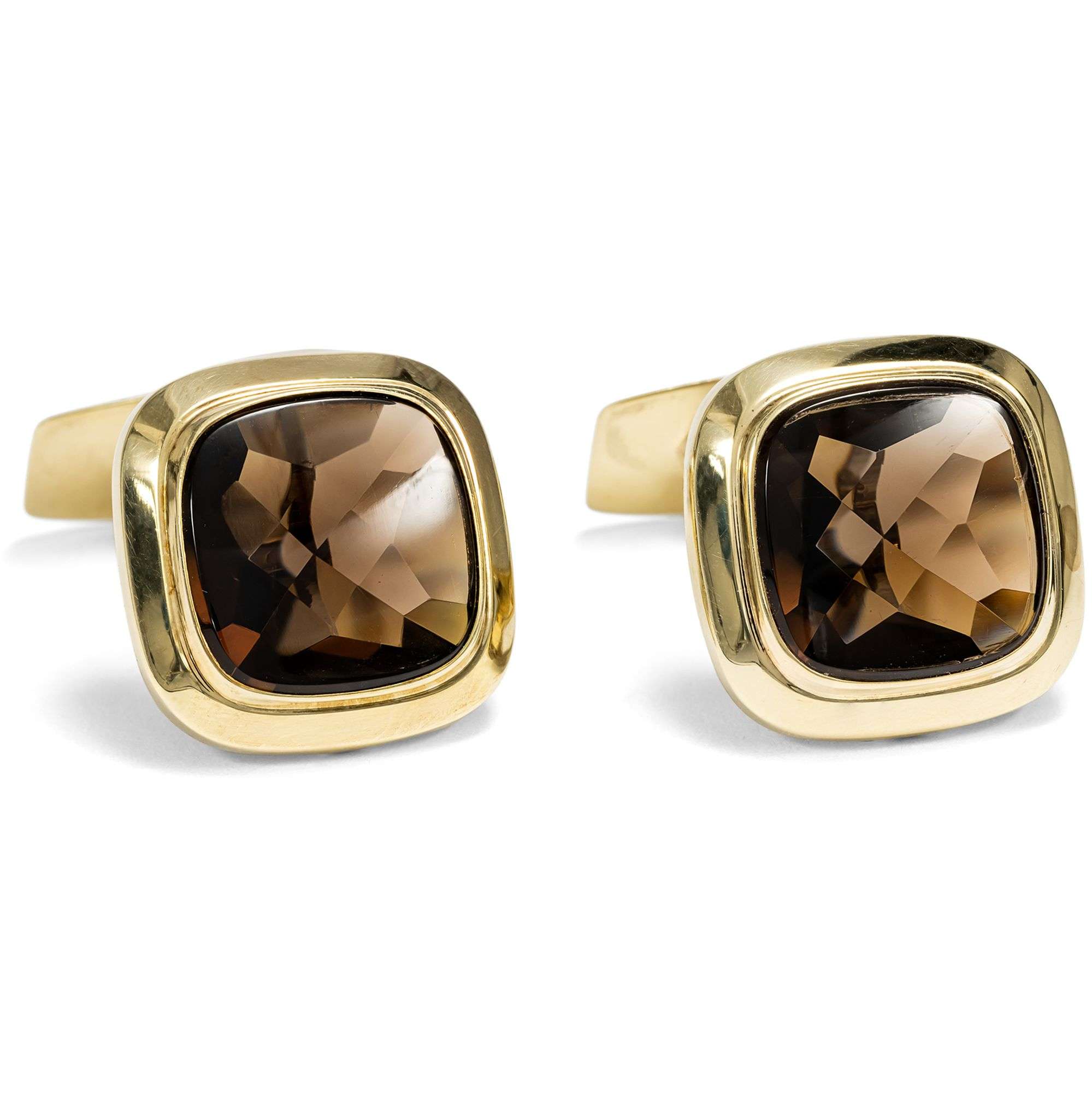 626165-hofer-antikschmuck-Vintage-Manschettenknoepfe-aus-Gold-und-Rauchquarz-Pforzheim-1950er-Jahre-Rauchsignale