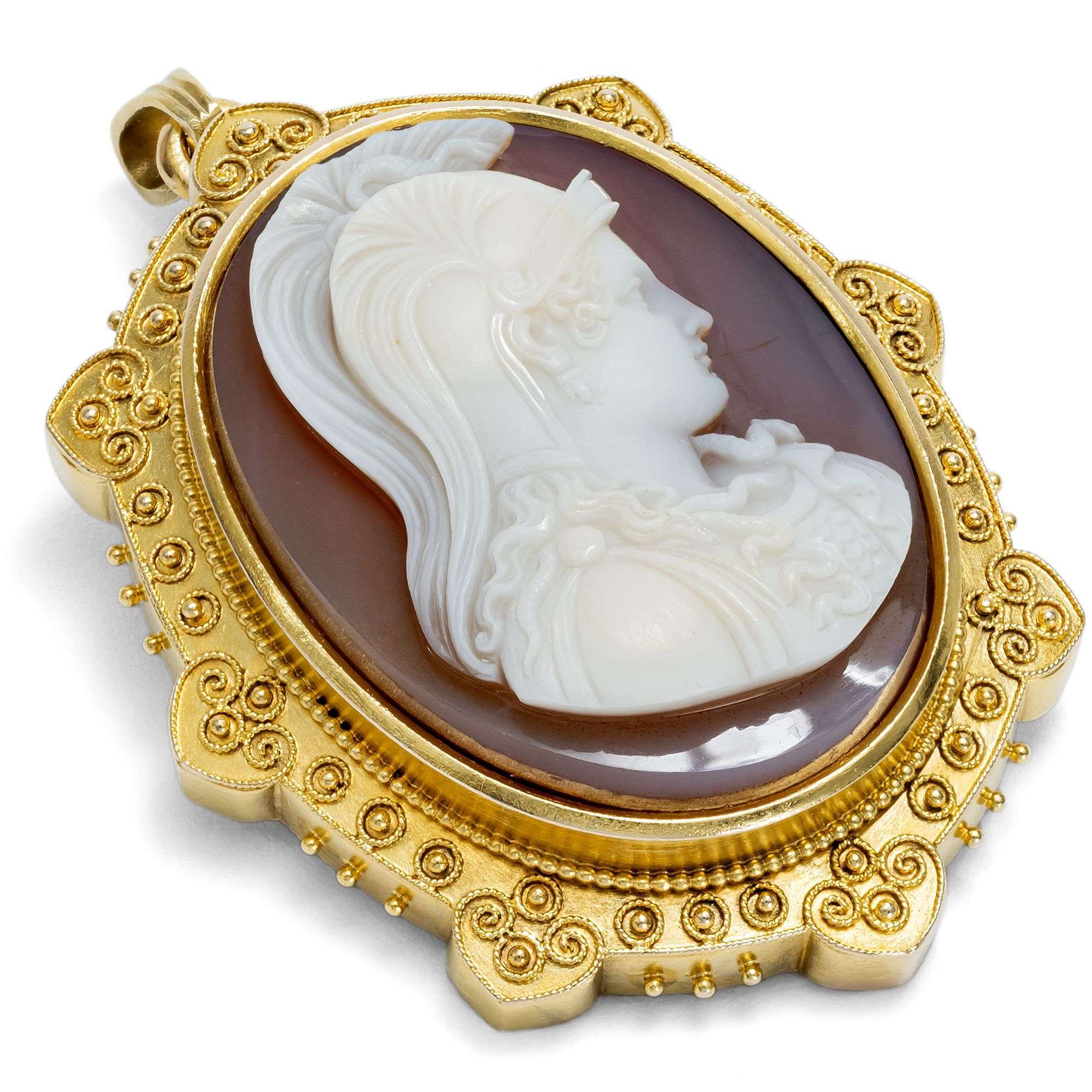 626497-hofer-antikschmuck-Antike-Anhaenger-Brosche-mit-Achatkamee-der-Minerva-in-Gold-um-1880-Fuer-weise-Momente_3