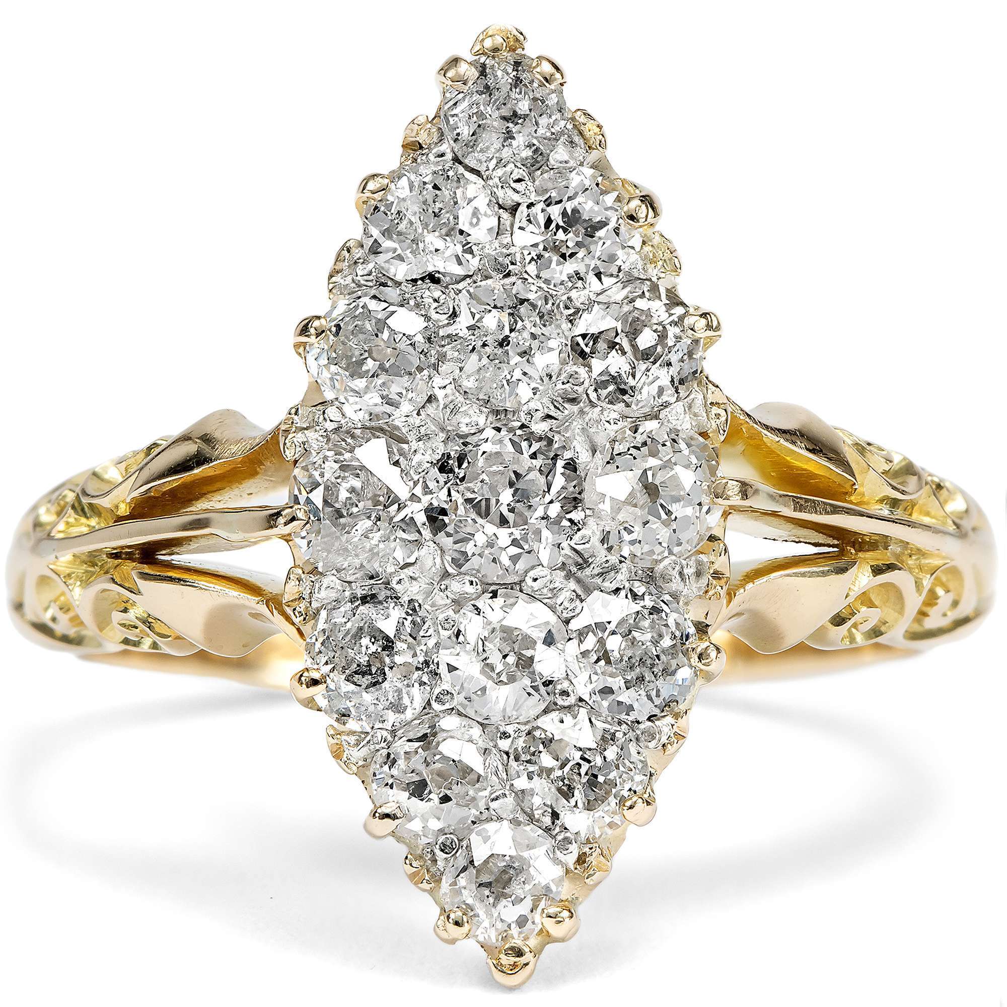 626587-hofer-antikschmuck-Viktorianischer-Schiffchenring-mit-Diamanten-im-Altschliff-England-um-1900-Karat-mit-Charakter_4