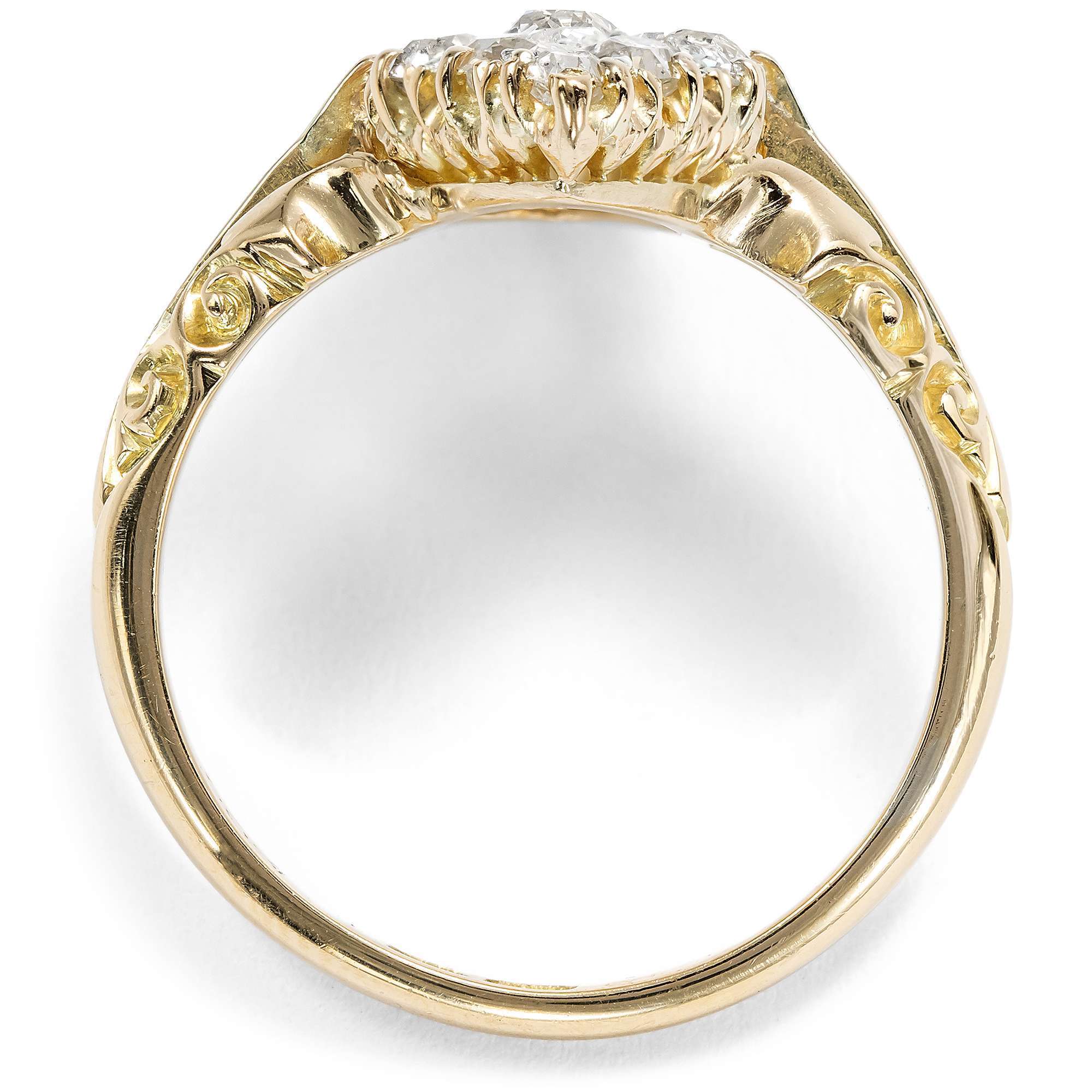 626587-hofer-antikschmuck-Viktorianischer-Schiffchenring-mit-Diamanten-im-Altschliff-England-um-1900-Karat-mit-Charakter_5