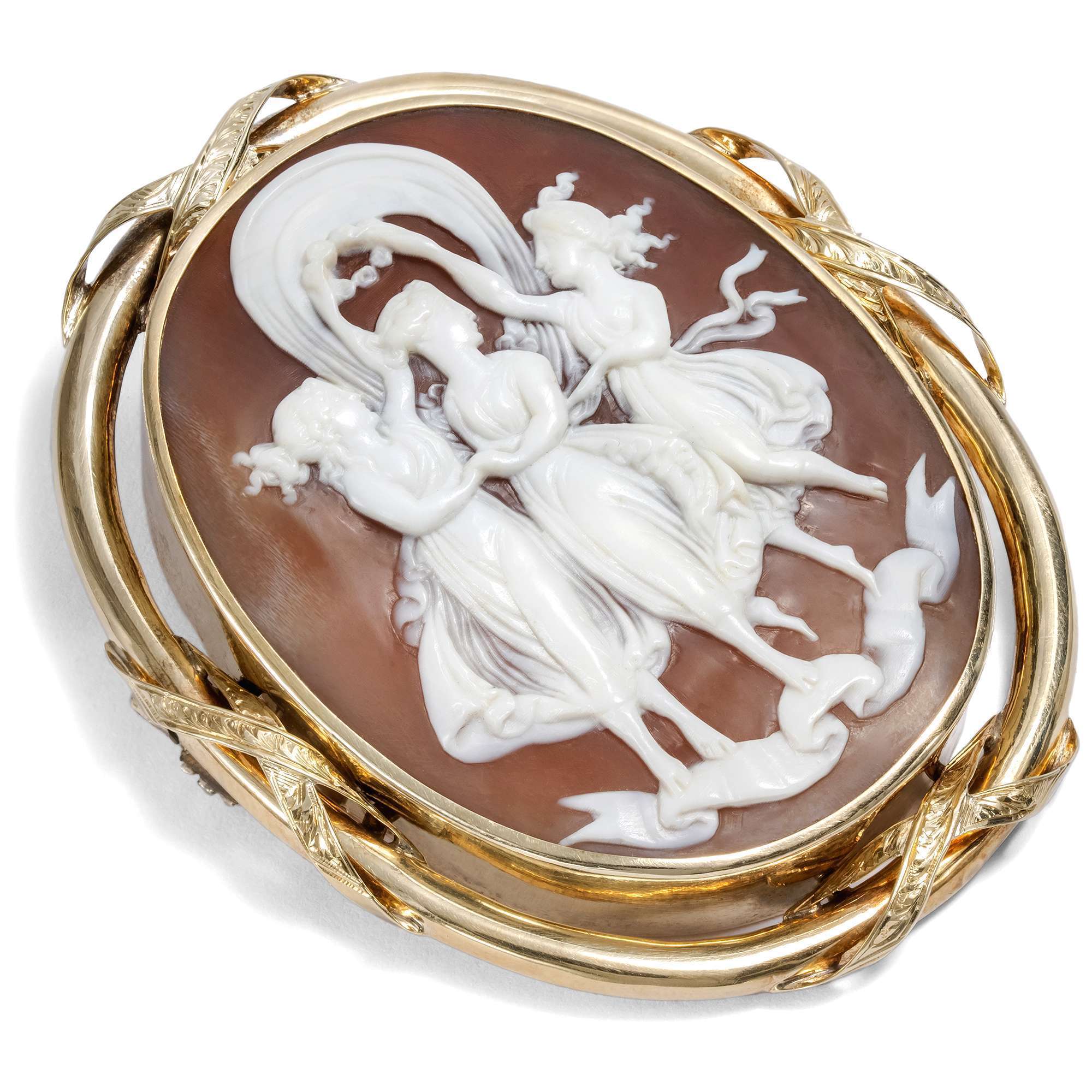 626688-hofer-antikschmuck-Antike-Muschelgemme-in-Gold-nach-Antonio-Canova-Italien-und-England-um-1865-Anmut-Glanz-und-festliche-Freude-_2