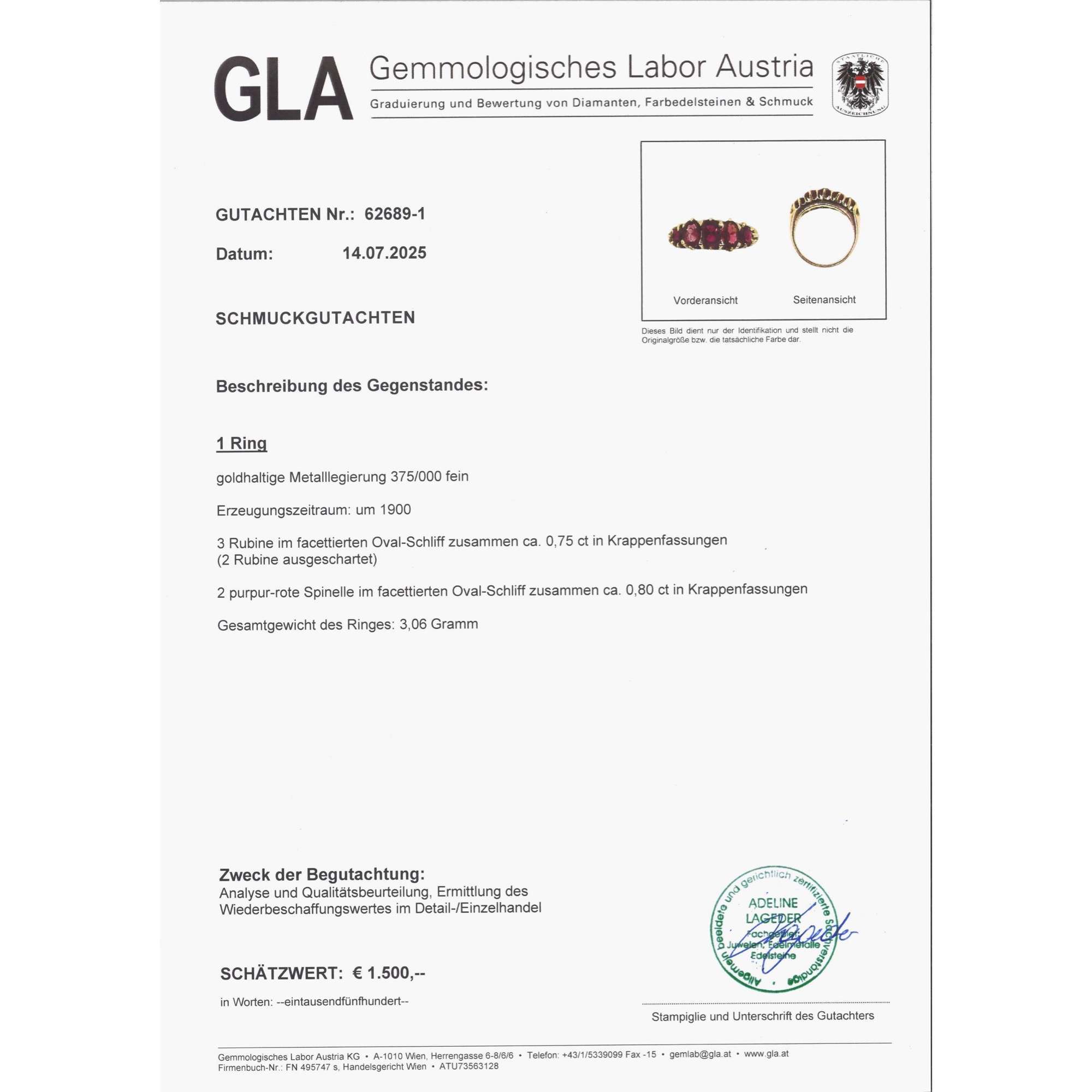 627008-hofer-antikschmuck-Ungewoehnlicher-Ring-mit-natuerlichen-Rubinen-und-Spinellen-in-Gold-England-um-1890-Rosenrot
